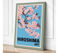 Hiroshima Cherry Blossoms Canvas Wall Art Print 36x24 Inch