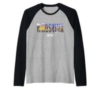 Hiroshima Japan Hiroshima City Established Vintage Design Raglan Baseball Tee