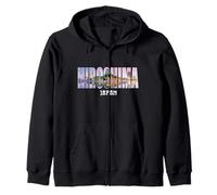 Hiroshima japan Hiroshima City Established vintage Design Zip Hoodie