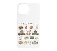 Hiroshima Japan Icons Cute Culture Travel Art Illustration Case for iPhone 15