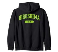 Hiroshima Japan Vintage Collegiate Style Lettering Zip Hoodie