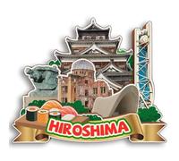 Hiroshima Japan Wooden 3D Fridge Magnet City Travel Souvenir Cute Refrigerator Stickers Home Kitchen Decoration