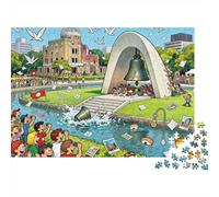 Hiroshima Peace Memorial Park Protest Wooden Jigsaw Puzzle Waterproof 1000 Piece Puzzles for Adults Gifts Challenging And Brainteasing Home Decoration