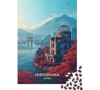 Hiroshima Peace Memorial Travel Puzzle 1000 Pieces, Asian Architecture Inspired View, Thick Cardboard Pieces, Travel Gift for Home Décor Fans, 70x50cm/1000pcs