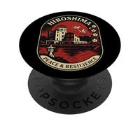 Hiroshima Peace & Resilience Retro Japan Emblem PopSockets Adhesive PopGrip