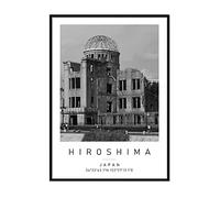Hiroshima Travel Print Hiroshima Wall art Black and white Poster A4 Print only 21 X 29.7cm (8.3x11.7inch)