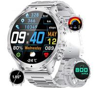 HIRREO Smart Watches for Men(LED Flashlight), 1.85'' HD Large Smartwatch, 800mAh/5ATM Waterproof/Pedometer/100+ Sports Fitness Tracker Watch, Rugged Smartwatches for Men Compatible Android iPhone