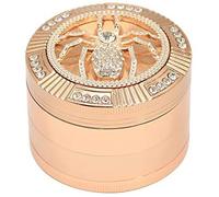 HirrWill 2.4" inch Rose Gold Diamond Grinder 4 Piece Spice Herb Crusher Grind Tobacco Bud Scraper
