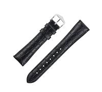 Hirsch Aristocrat Croco Embossed Leather Watch Strap with Buckle in Black (19mm L, Gold Buckle)
