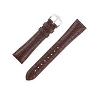 Hirsch Aristocrat Croco Embossed Leather Watch Strap with Buckle in Brown (20mm L, Gold Buckle)