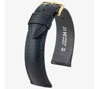 HIRSCH Camelgrain 14mm Medium Black Leather Watch Strap 01009150-1-14