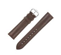 Hirsch CAMELGRAIN No Allergy Leather Watch Strap with Buckle in Brown (14mm M, Silver Buckle)