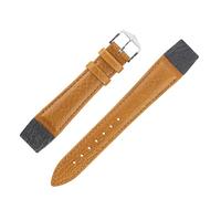 Hirsch CAMELGRAIN Open Ended No Allergy Leather Watch Strap with Buckle in Honey (20mm, Silver Buckle)