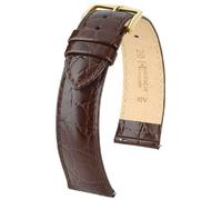 Hirsch Crocograin Medium 12302810-1-20 mm - Unisex - Calfskin Brown 20 mm