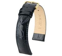 Hirsch Crocograin Medium 12302850-1-14 mm - Unisex - Calfskin Black 14 mm