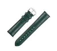 Hirsch Duke Alligator Embossed Leather Watch Strap in Green (18mm, Silver Buckle)