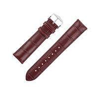 Hirsch Duke Alligator Embossed Leather Watch Strap with Buckle in Burgundy (20mm L, Gold Buckle)