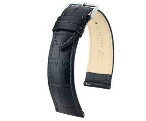 Hirsch Duke Medium 01028150-2-18 mm - Unisex - Calfskin Black 18 mm