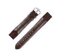 Hirsch Duke Open Ended Alligator Embossed Leather Watch Strap with Buckle in Brown (16mm, Silver Buckle)
