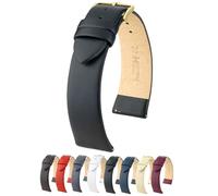 HIRSCH Genuine Leather Watch Strap w/Quick Release & Stainless Steel Buckle - Soft, Flexible, & Comfortable - Multiple Colors & Sizes - Toronto, Black / Gold Buckle, 19mm - L, Classic