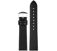 HIRSCH Genuine Leather Watch Strap w/Quick Release & Stainless Steel Buckle - Soft, Flexible, & Comfortable - Multiple Colors & Sizes - Toronto, Black / Silver Buckle, 20mm - L, Traditional