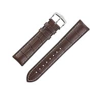 Hirsch George Alligator Embossed Performance Watch Strap with Buckle in Brown (22mm, Gold Buckle)