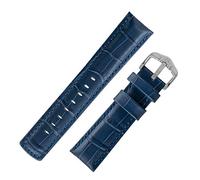 Hirsch Grand Duke Water-Resistant Alligator Embossed Sport Watch Strap with Buckle in Blue (20mm, Silver Buckle)