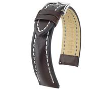 Hirsch Heavy Calf Large 01475010-2-22 mm - Unisex - Calfskin Brown 22 mm