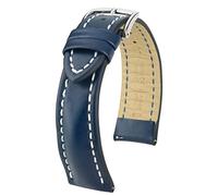 HIRSCH Heavy Calf Men's Watch Strap Blue Calf Leather Watch Strap Size 20 mm/Clasp 18 mm
