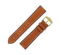 Hirsch James Calf Leather Performance Watch Strap and Buckle in Gold Brown (18mm M, Gold Buckle)