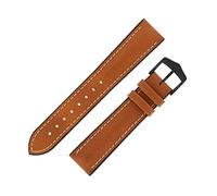 Hirsch James Calf Leather Performance Watch Strap and Buckle in Gold Brown (22mm L, Black Buckle)