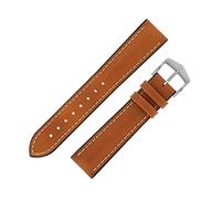 Hirsch James Calf Leather Performance Watch Strap and Buckle in Gold Brown (22mm L, Silver Buckle)