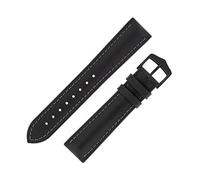 Hirsch James Calf Leather Performance Watch Strap with Buckle in Black (22mm L, Black Buckle)