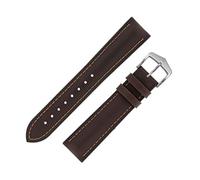 Hirsch James Calf Leather Performance Watch Strap with Buckle in Brown (20mm M, Brushed Buckle)