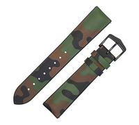 Hirsch John Natural Rubber Performance Watch Strap in Green Camouflage (20mm, Black Buckle)