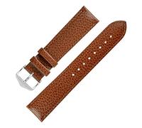Hirsch Kansas Buffalo-Embossed Calf Leather Watch Strap in Gold Brown (14mm M, Silver Buckle)