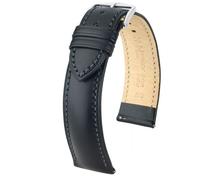 Hirsch Kent Large Leather 01002050-2-18 mm - Unisex - Leather Black 18 mm