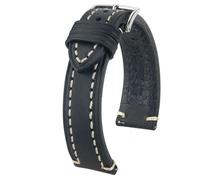 Hirsch Liberty Large 10900250-2-18 mm - Unisex - Genuine Leather Black 18 mm