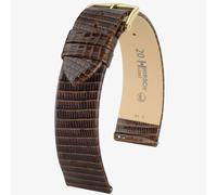 HIRSCH Lizard 14mm Medium Brown Leather Watch Strap 01766110-1-14