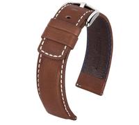 Hirsch Mariner Large 14502110-2-18 mm - Unisex - Genuine Leather Brown 18 mm