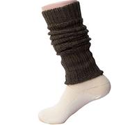 Hirsch Natur, Leg warmers, 100% wool (controlled organic cultivation). - Brown - One size