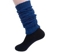Hirsch Natur, Leg Warmers, 100% Wool (kbT), cobalt, 50 cm lang