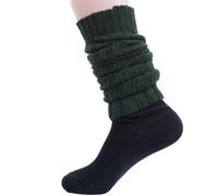 Hirsch Natur, Leg Warmers, 100% Wool (kbT), fir, 50 cm lang