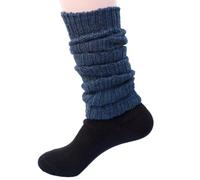 Hirsch Natur, Leg Warmers, 100% Wool (kbT), jeans colour, One Size