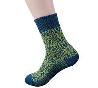 Hirsch Natur, Merino Socks Snowstar, 100% Wool (organic) (Jeans/May green, 10-11)