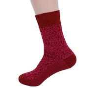 Hirsch Natur, Merino Socks Snowstar, 100% Wool (organic) (poppy/Rasperry, 10-11)