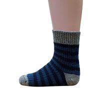 Hirsch Natur, Striped Socks for Babies and Children, 100% Organic Wool (2. UK 2-3 / EU 18-20 (8-12 months), Blue/Navy/Grey)