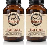 Hirsch Organic 100% UK Grass-Fed Beef Liver Capsules | British Sourced & Produced Freeze-Dried Supplement - Soil Association Certified - 180 Capsules (Pack of 2)