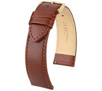 HIRSCH Osiris M Watch Band - Genuine Calf Leather - Classic/Elegant - Women/Men - Medium Polished Brown - 14mm