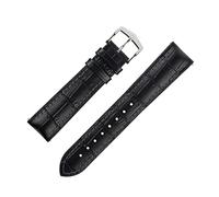 Hirsch Paul Alligator Embossed Performance Watch Strap with Buckle in Black (21mm L, Silver Buckle)